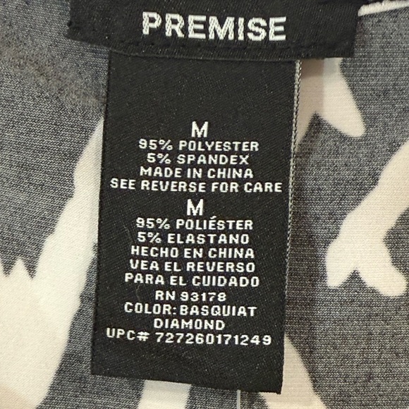 Premise Women Cap Sleeve Mosaic Stripe Diamond Print Neck Black White Medium - Picture 8 of 8